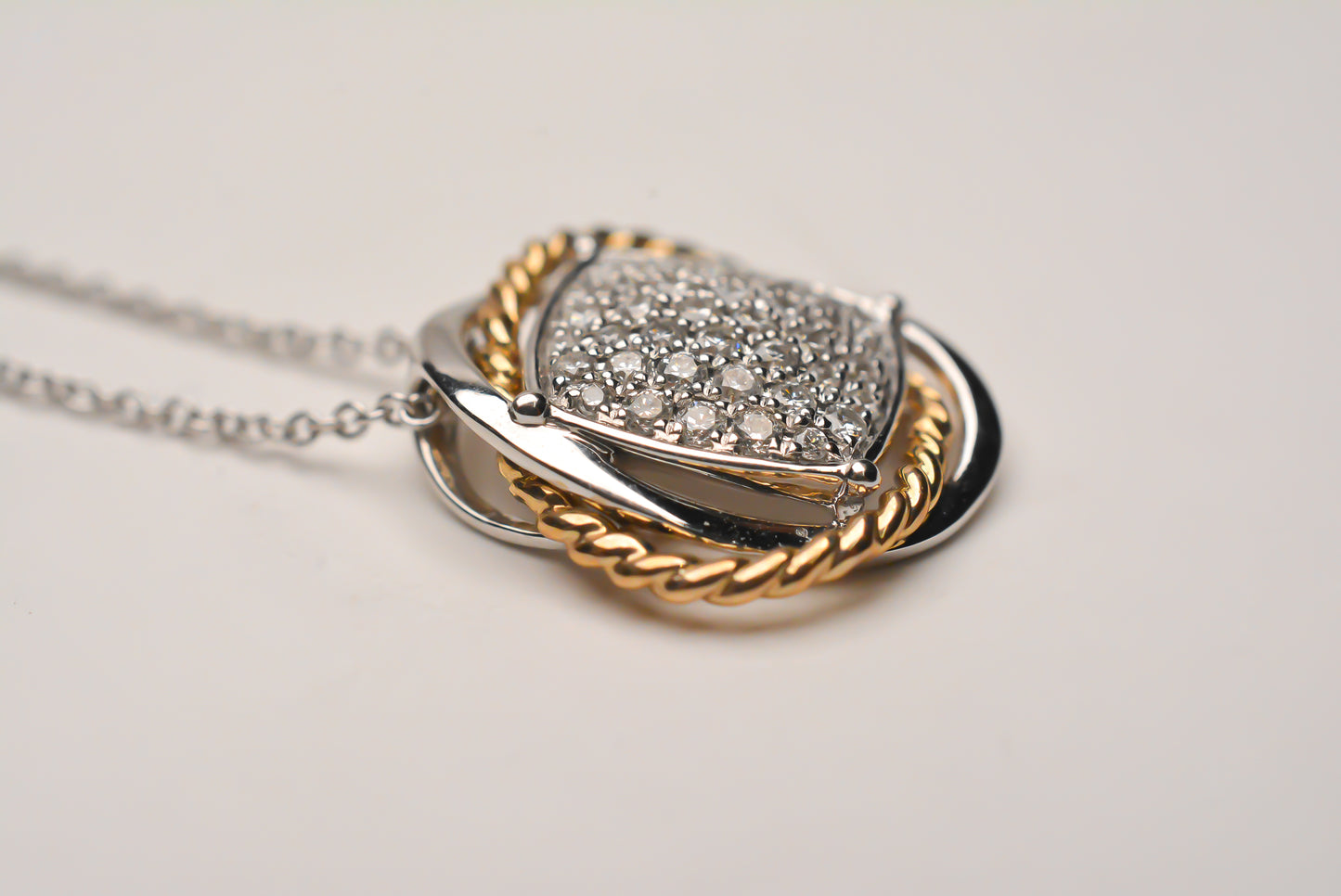 Two-Tone Cushion Cluster Necklace