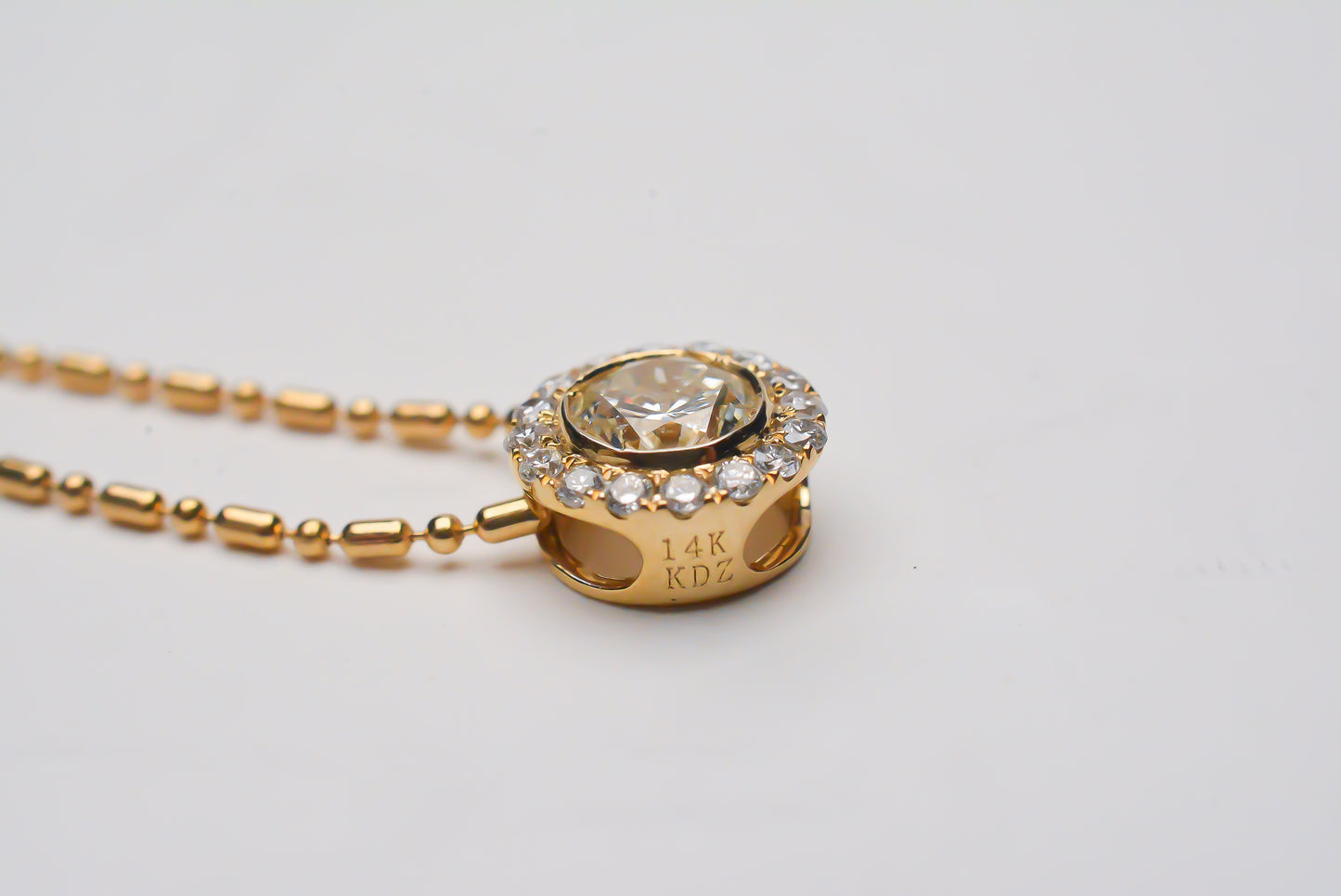 Diamond Halo Button Necklace