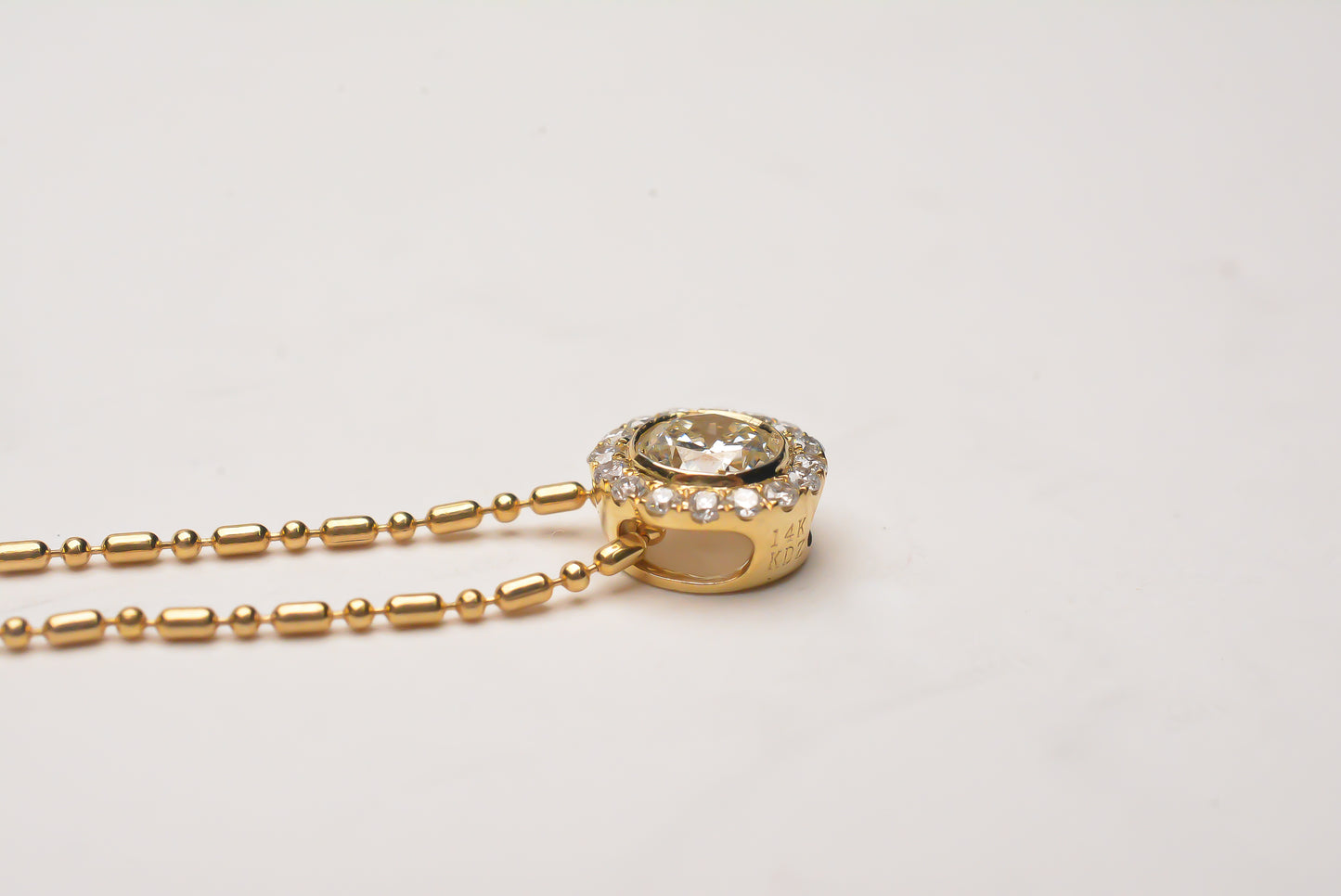 Diamond Halo Button Necklace