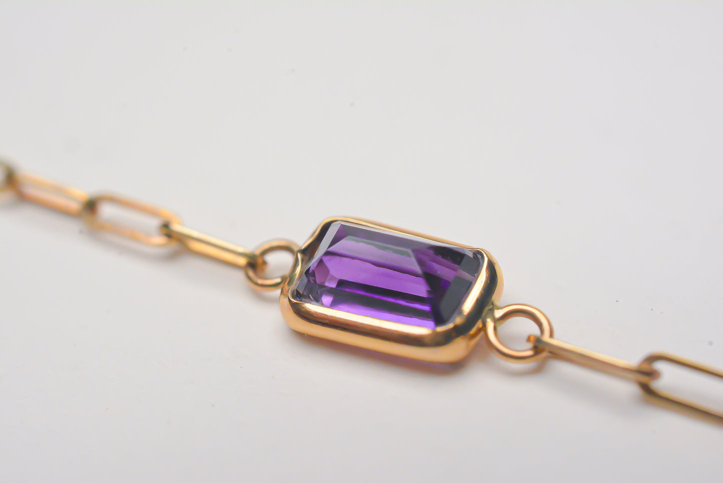 Multicolor Gems Paperclip Bracelet
