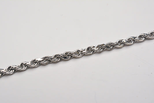 Diamond-Cut Rope Chain Bracelet