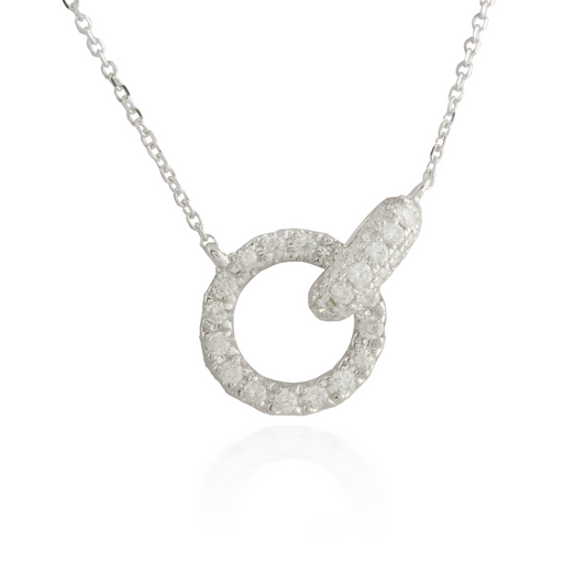 Interlocking White Gold Necklace