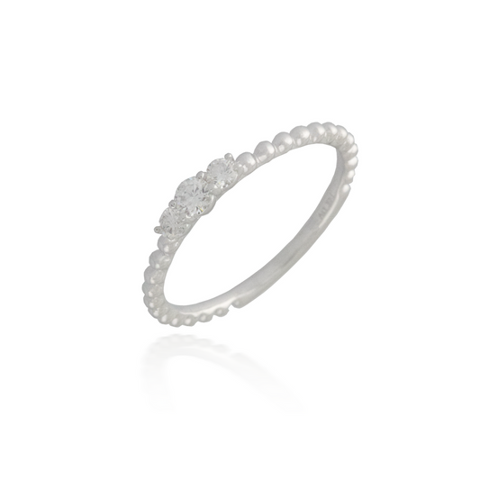 Three Diamond White Gold Band