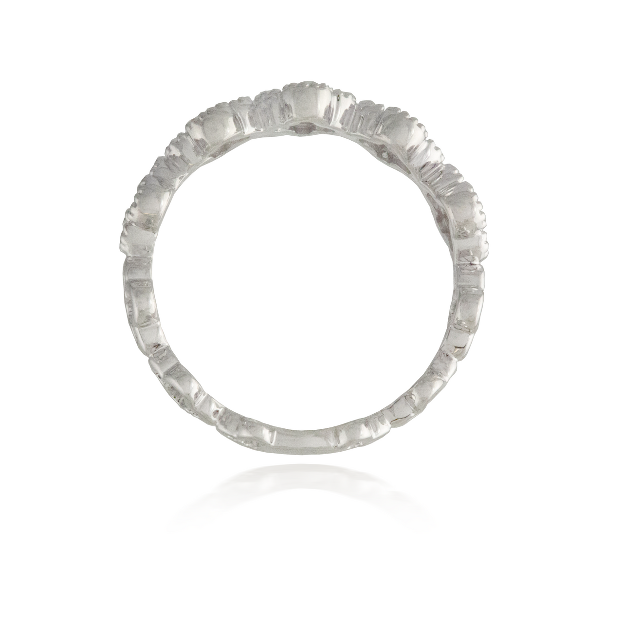 Flower White Gold Band