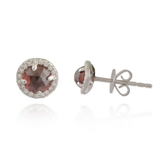Garnet White Gold Earrings