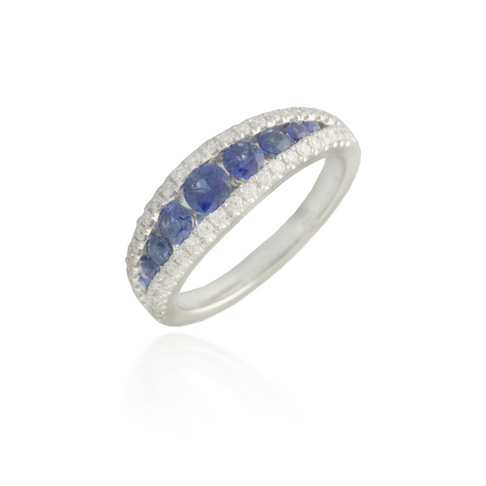Sapphire White Gold Band