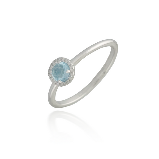 Blue Topaz White Gold Band