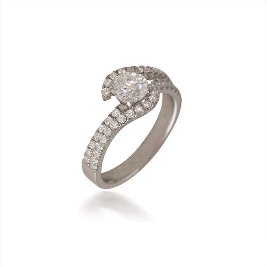 Diamond Bypass Engagement Ring