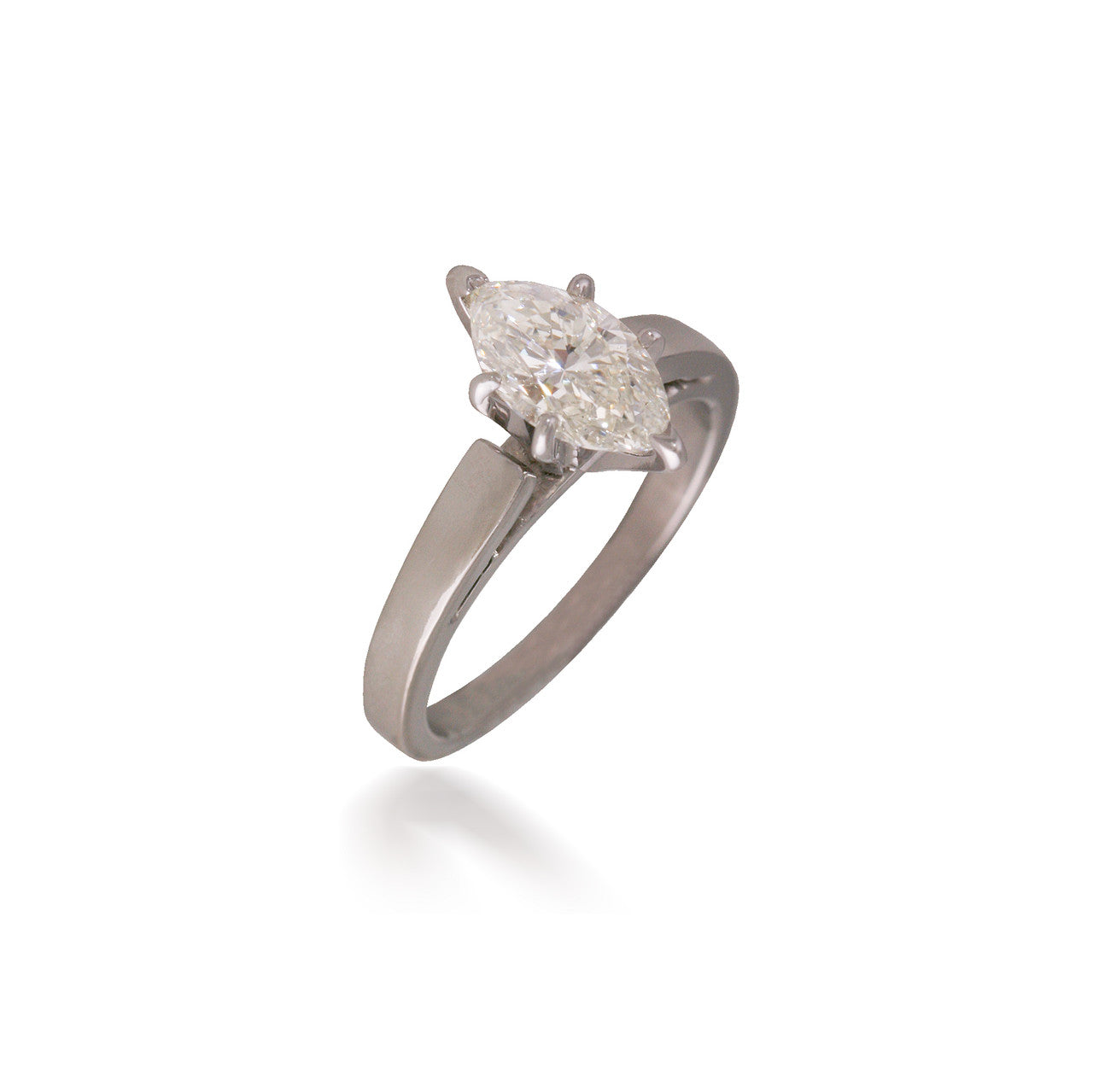 Cathedral Solitaire Diamond Marquise Engagement Ring