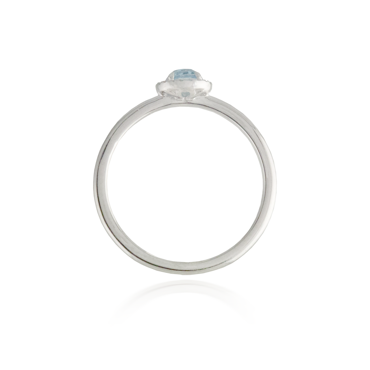 Blue Topaz White Gold Band