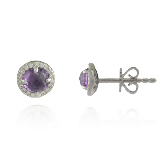 Amethyst White Gold Earrings