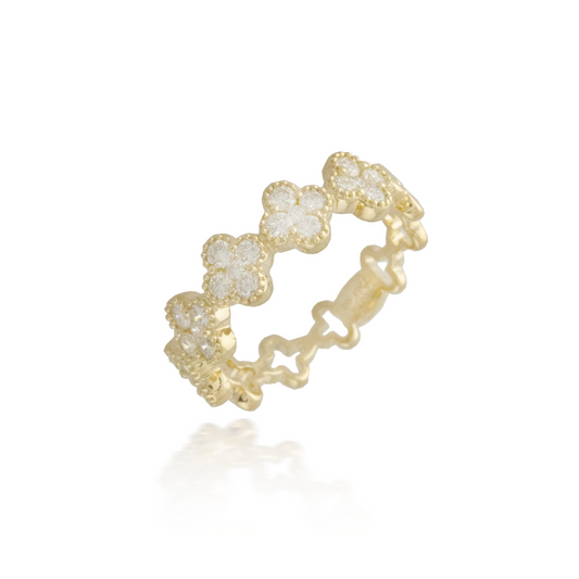 Flower Yellow Gold Band