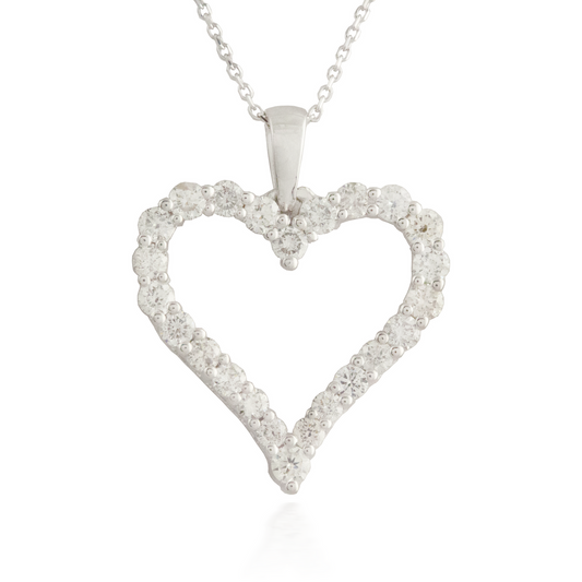 Large Heart White Gold Pendant