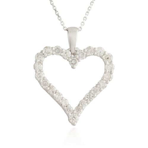 Large Heart White Gold Pendant