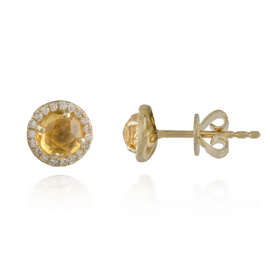 Citrine Yellow Gold Earring