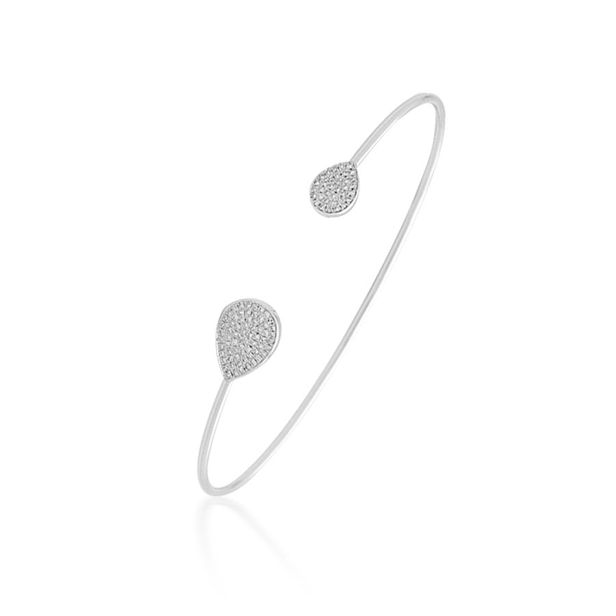 Bassali Open Teardrop Wire Bangle Bracelet