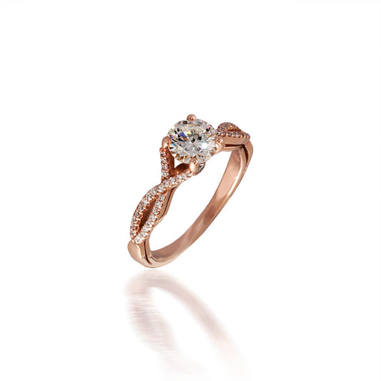 Diamond Engagement Ring with Twisted Shank