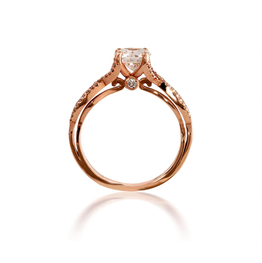 Diamond Engagement Ring with Twisted Shank