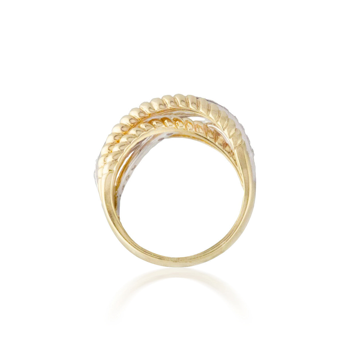 Intersecting two-tone diamond Band