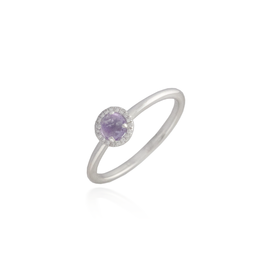 Amethyst White Gold Band