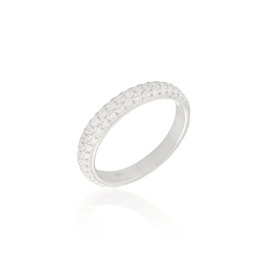 Three Row Pavè Diamond Band