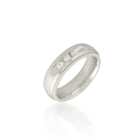 Classic Three Stone Wedding Band