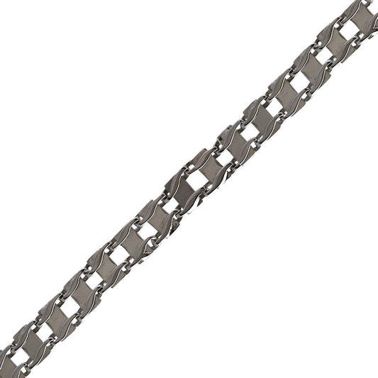 Classic 14K White Gold Wave Link Bracelet