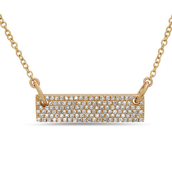 Bassali Shimmer Bar Necklace in 14k yellow gold