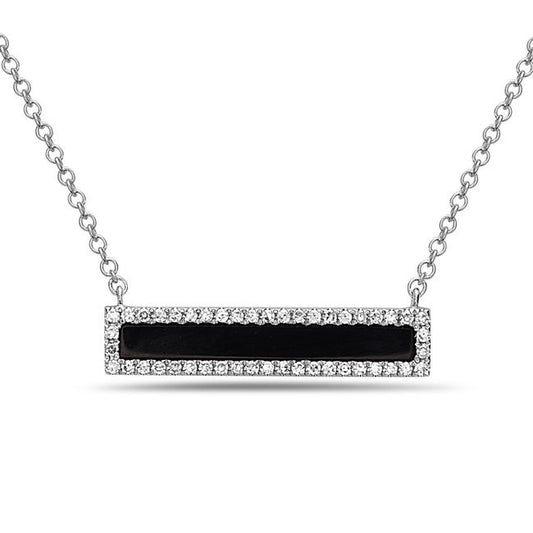 Bassali Onyx Diamond Bar Pendant