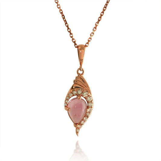 Pink Cabochon Tourmaline Pendant