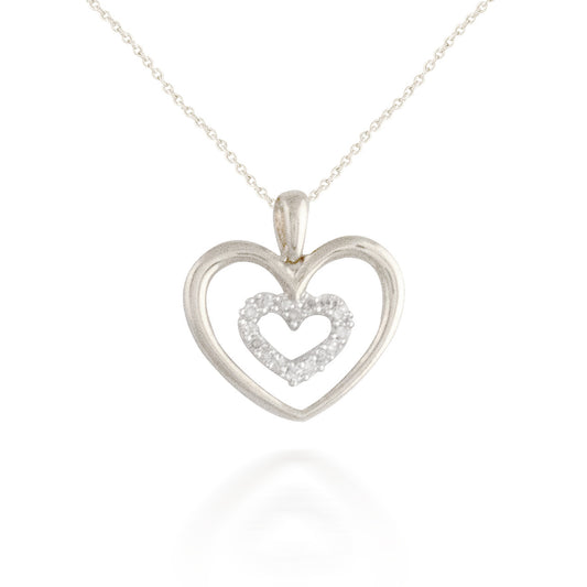 0.07ct Radiating Diamond Heart Pendant