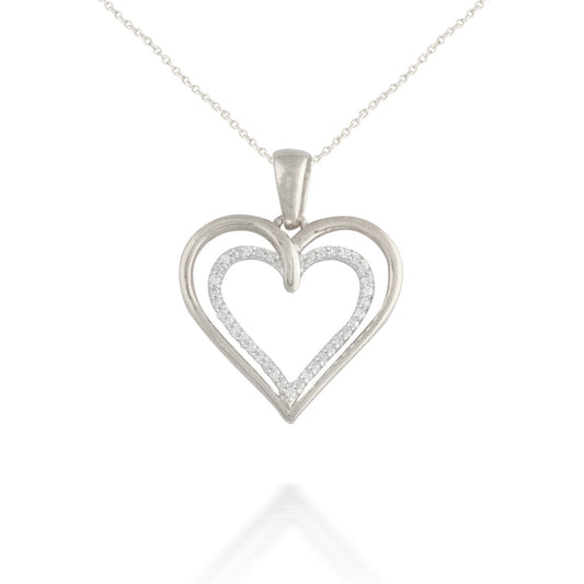 0.10ct Radiating Diamond Heart Pendant