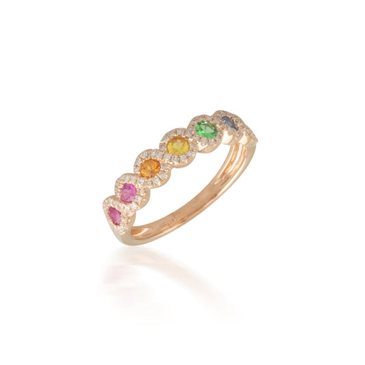 Rainbow Sapphire Band
