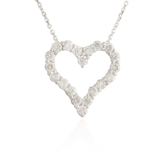 Small Heart White Gold Pendant