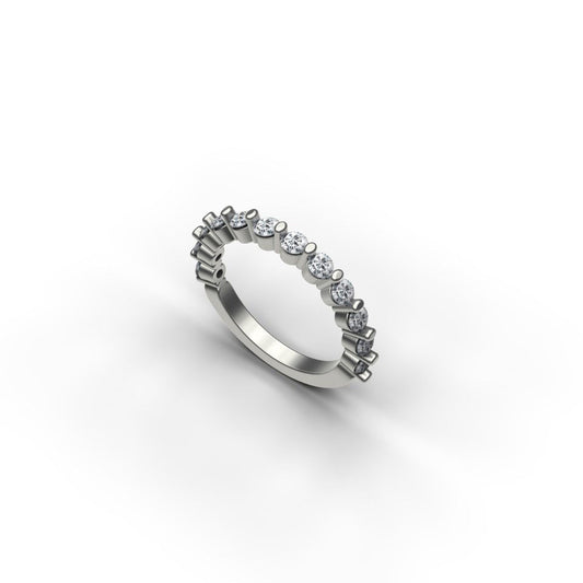 Single Shared Prong Diamond Band