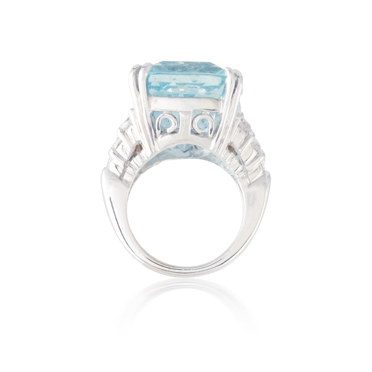 Aquamarine and Diamond Ring