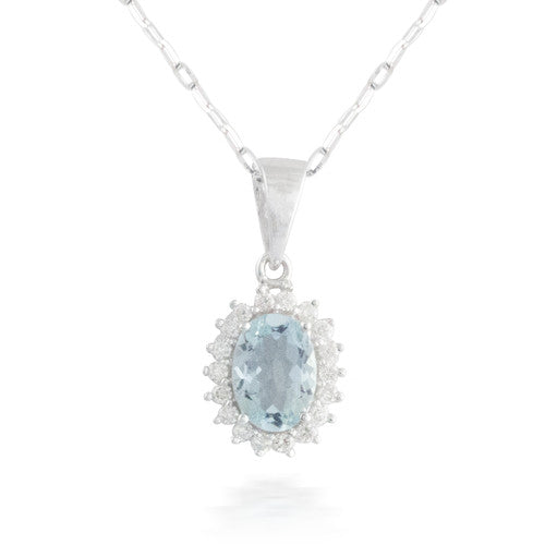 0.61ct Aquamarine and Diamond Pendant