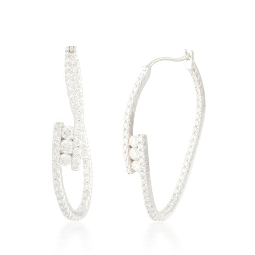 1.94ctw Diamond Bypass Hoop Earrings