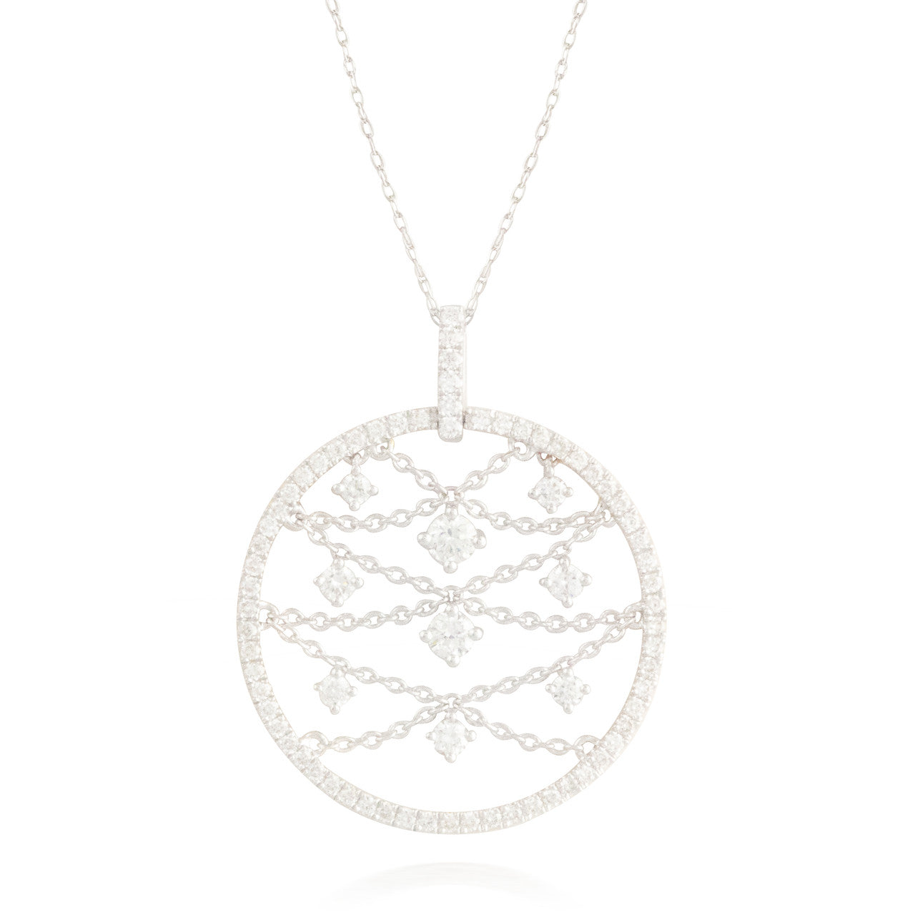 0.85ctw Diamond Circle Pendant