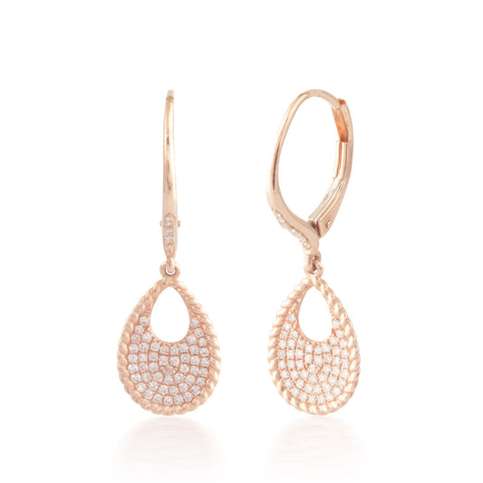 0.32ctw Diamond Dangling Hoop Earrings