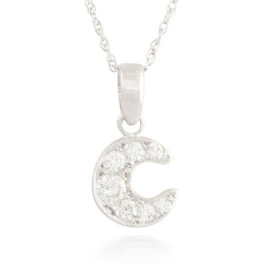 0.39ctw Diamond Moon Pendant