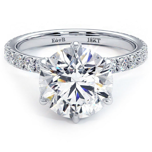 6 Prong Head For Round Center Diamond Engagement Ring Setting