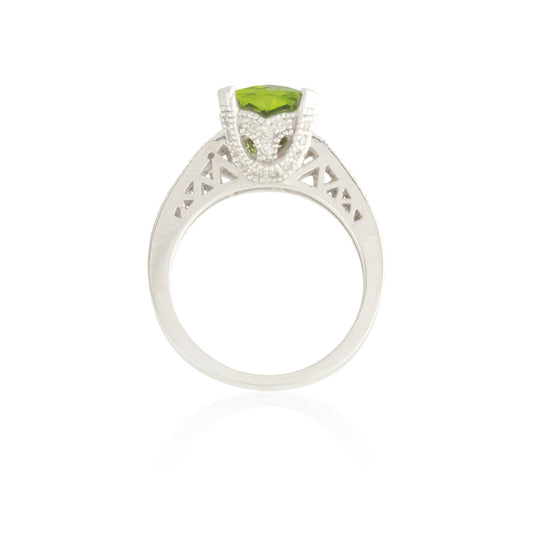 Cushion-Cut Peridot Ring