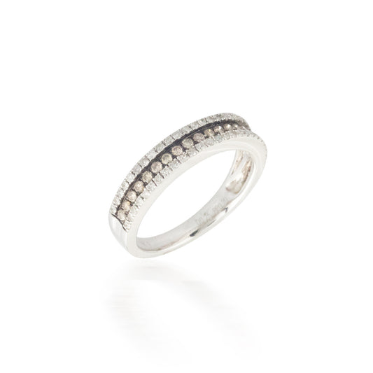0.45ctw Champagne and White Diamond Band