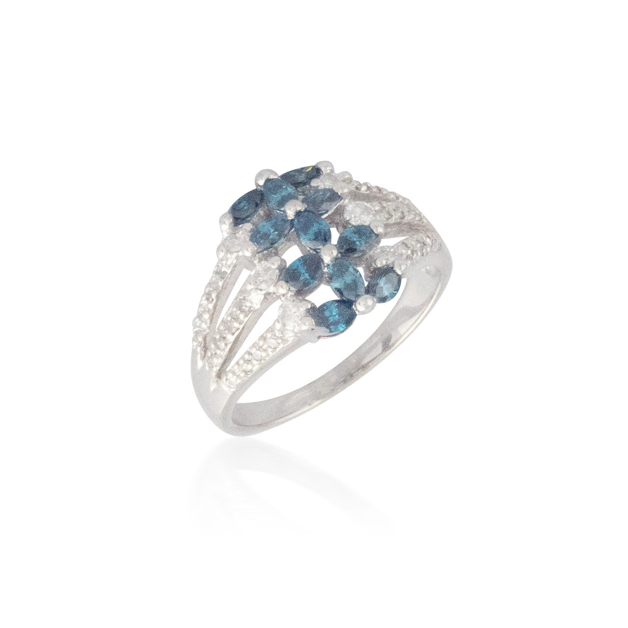 Blue and White Diamond Band