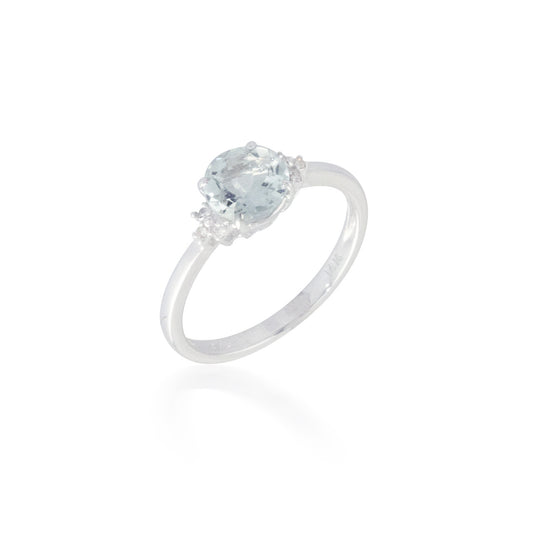 1.10ct Aquamarine and Diamond Ring